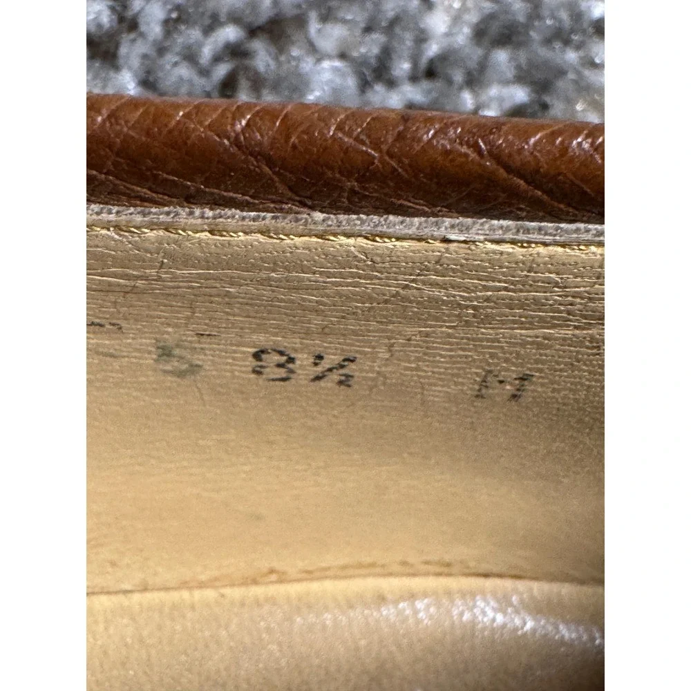 Peter‎ Huber Ostrich Leather Sz 8 1/2 Tassel Loafers Cognac Brown Made in Italy